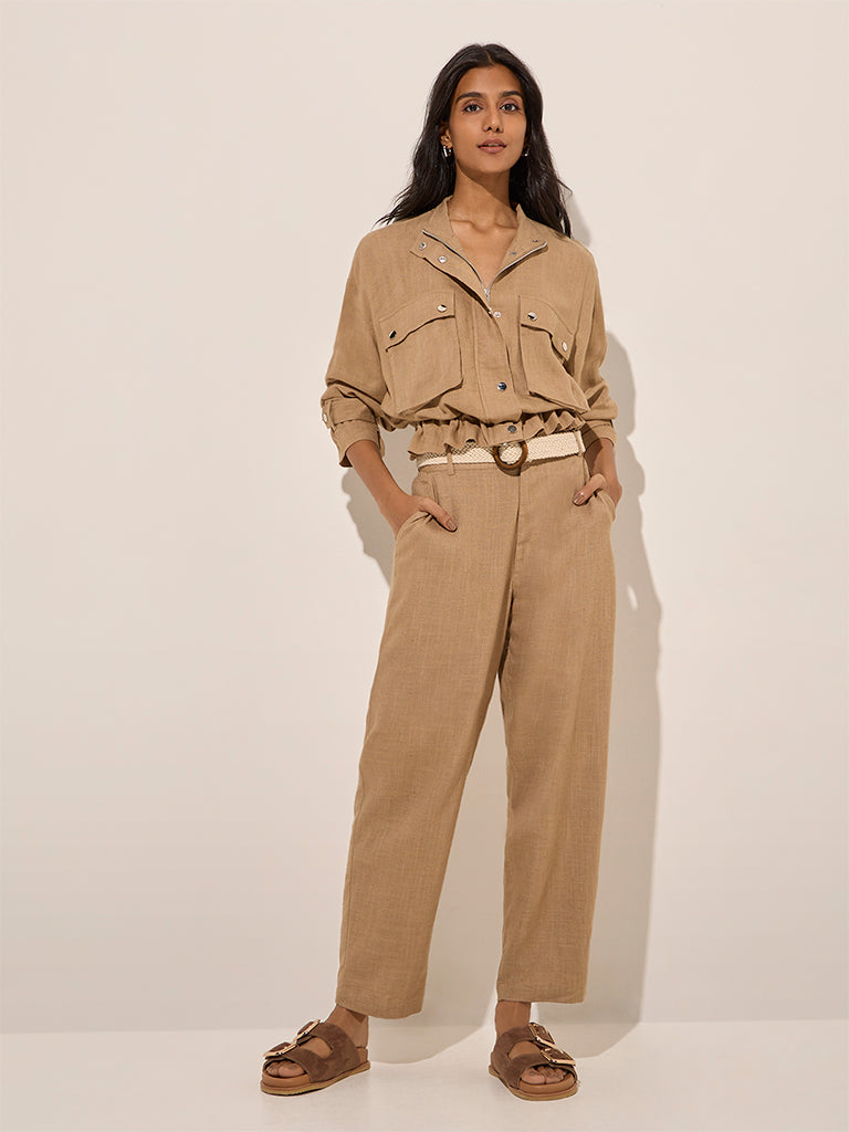 LOV Taupe High-Rise Pants