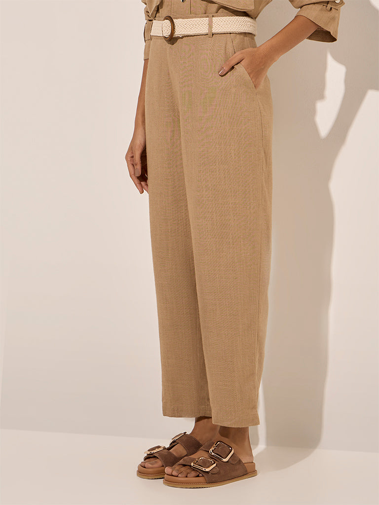 LOV Taupe High-Rise Pants