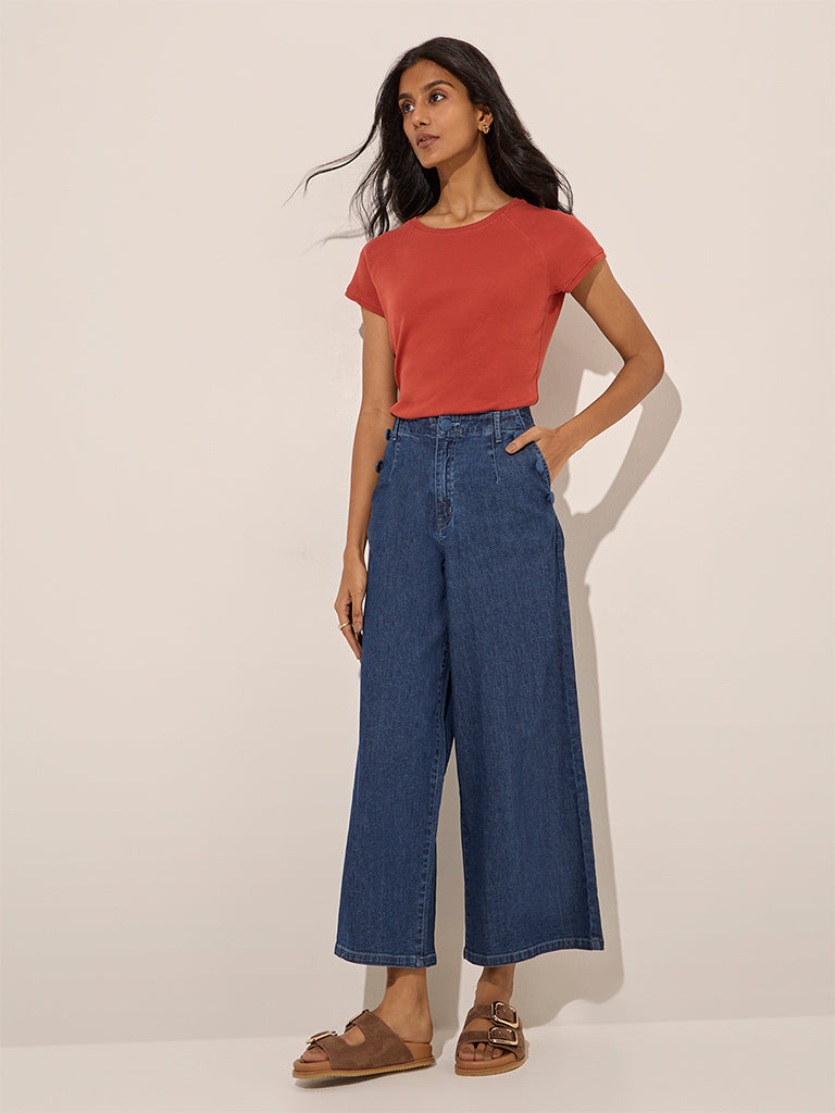 LOV Blue Wide Leg - Fit High - Rise Denim Jeans