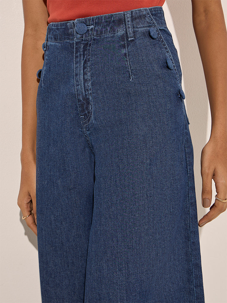 LOV Blue Wide Leg - Fit High - Rise Denim Jeans