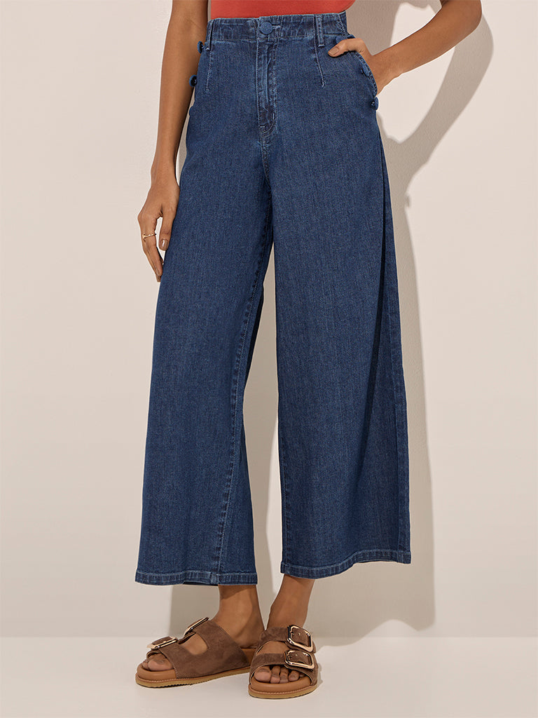 LOV Blue Wide Leg - Fit High - Rise Denim Jeans