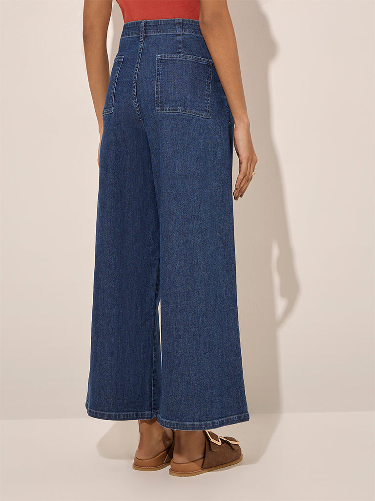 LOV Blue Wide Leg - Fit High - Rise Denim Jeans