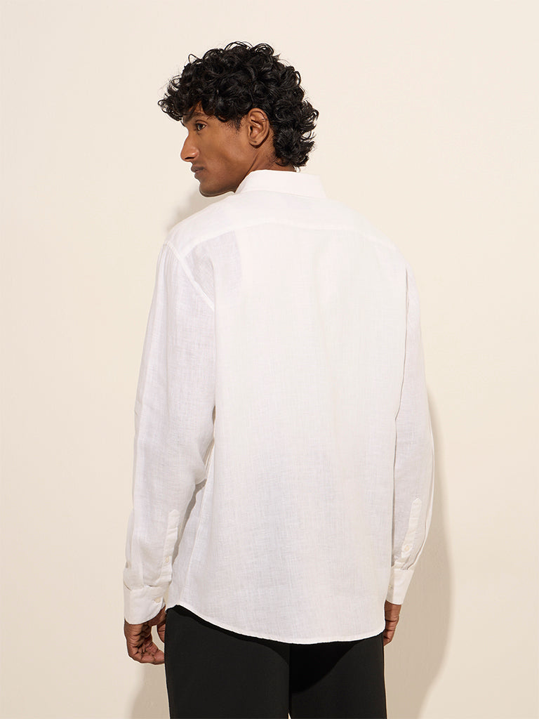 Ascot White Relaxed-Fit Linen Shirt