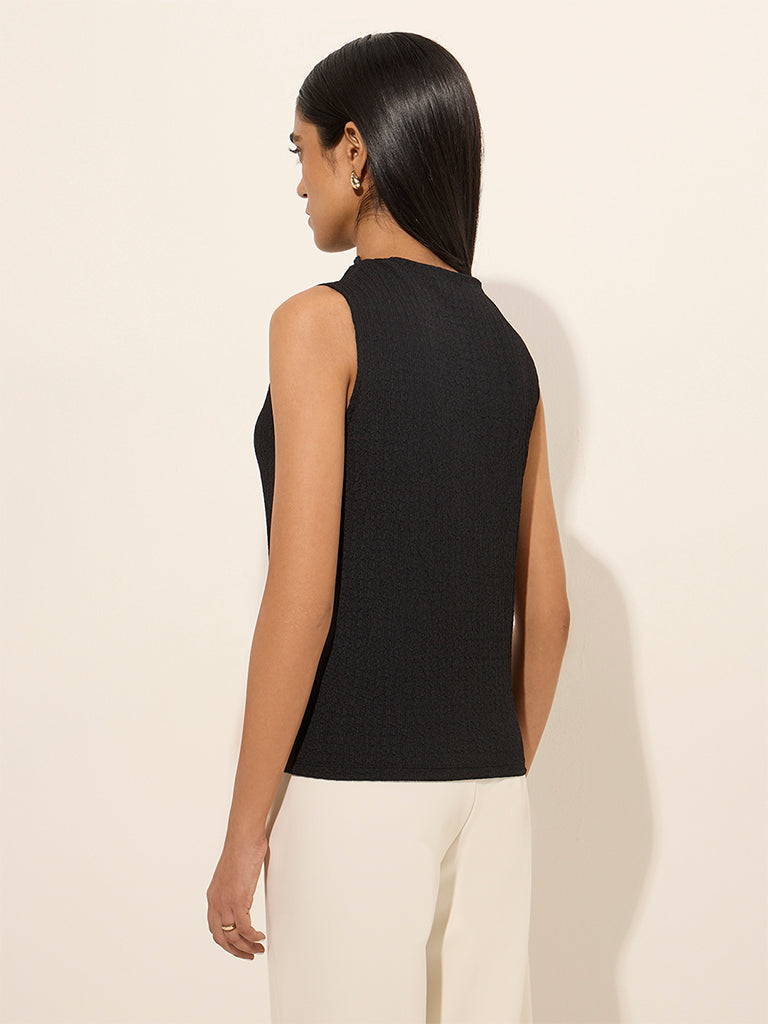 Wardrobe Black Textured Top