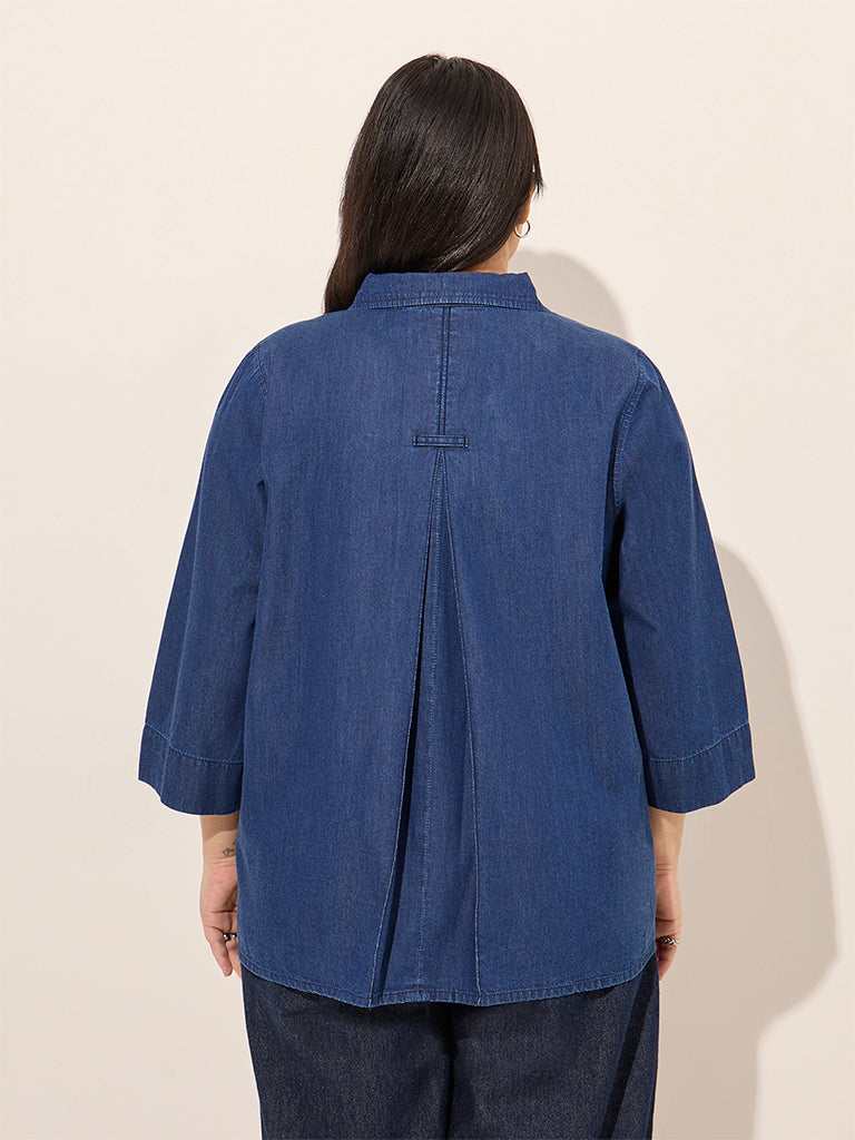 Gia Dark Blue Denim Shirt