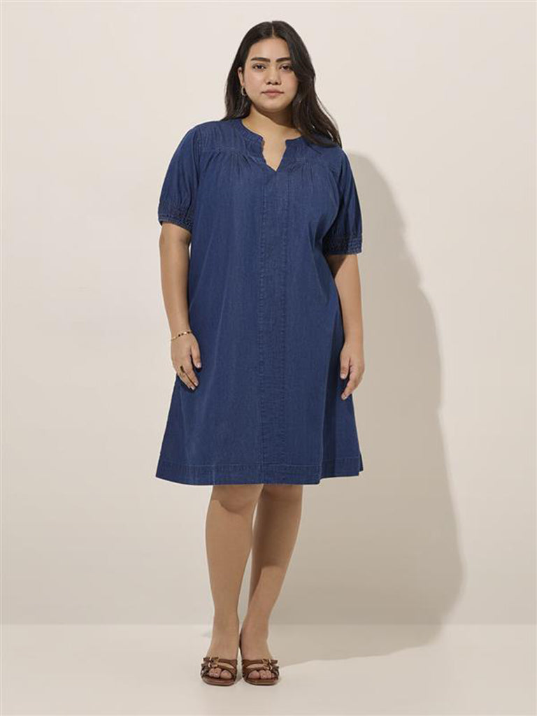 Gia Dark Blue Denim Straight Dress