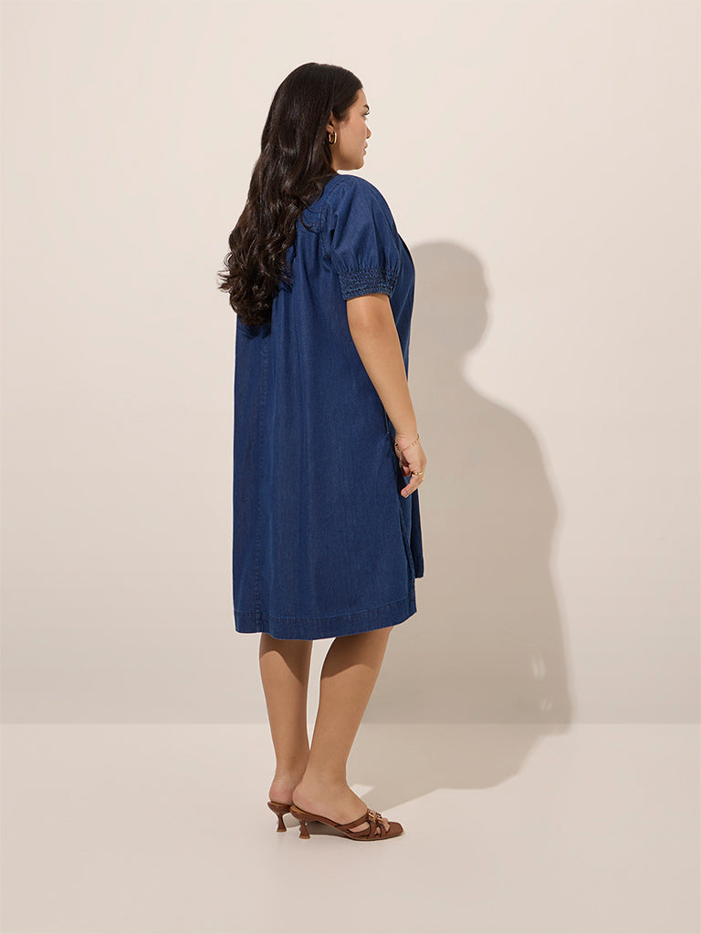 Gia Dark Blue Denim Straight Dress