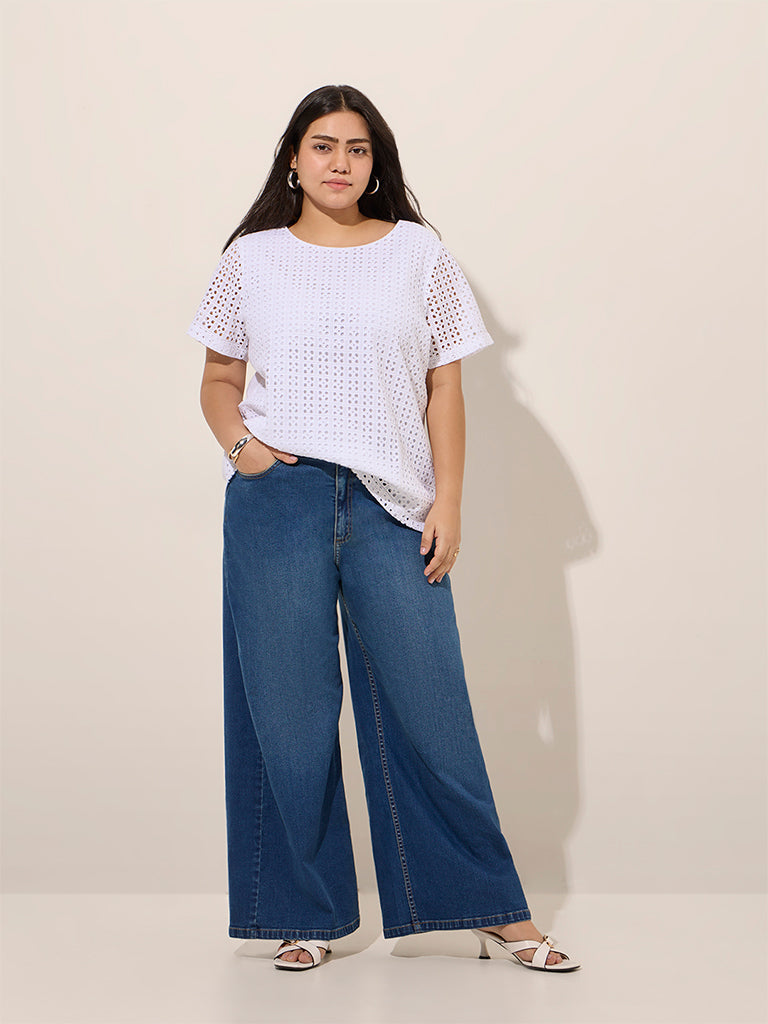 Gia Blue Wide Leg - Fit Mid - Rise Jeans