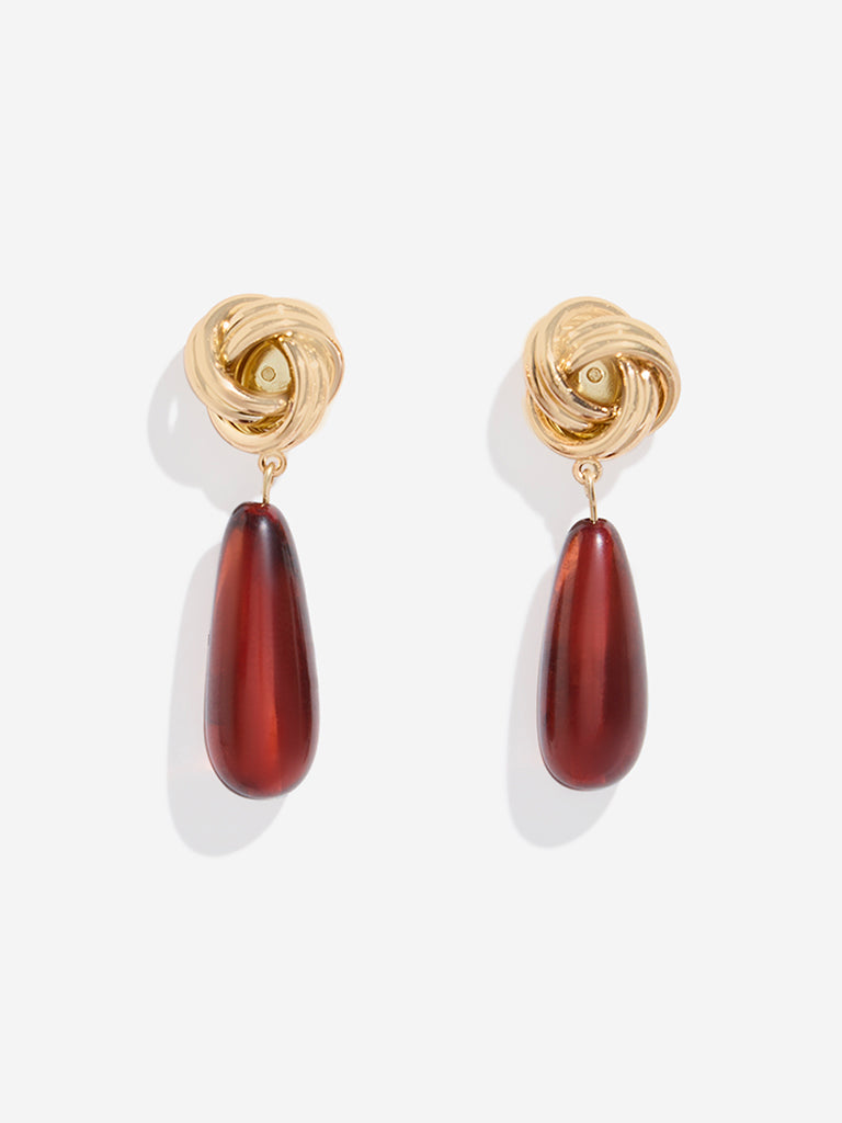 Westside Accessories Gold Gemstone Drop Earrings