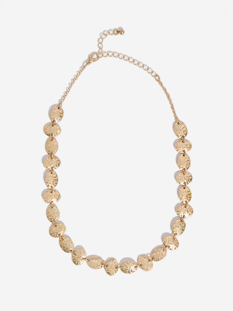 Westside Accessories Gold Textured Short Necklace