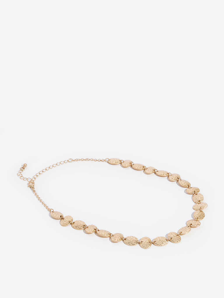 Westside Accessories Gold Textured Short Necklace