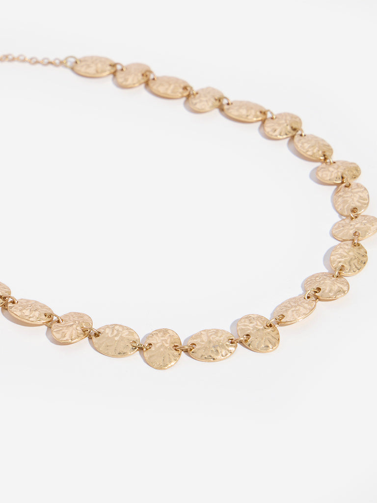 Westside Accessories Gold Textured Short Necklace