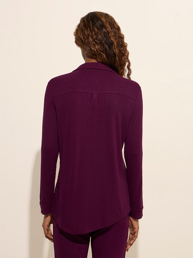 Wunderlove Purple Ribbed Shirt