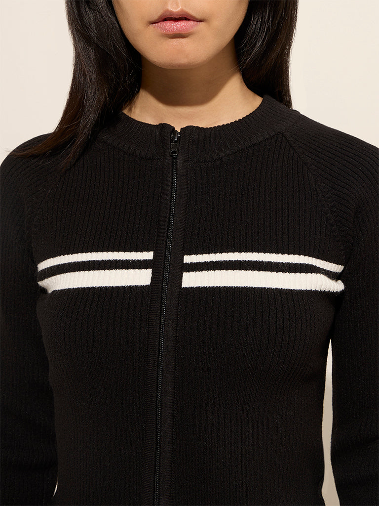 Studiofit Black Ribbed Top