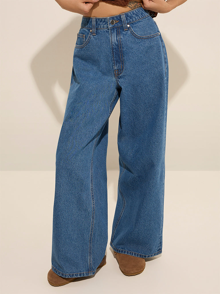 Nuon Blue High - Rise Wide leg - Fit Jeans