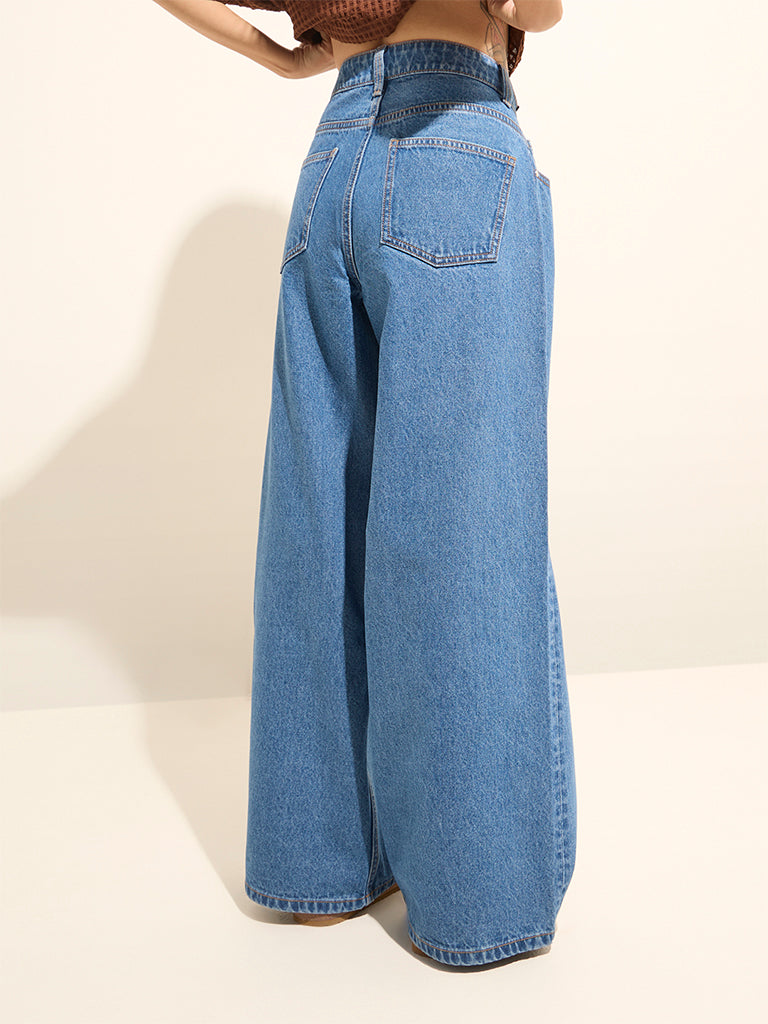 Nuon Blue High - Rise Wide leg - Fit Jeans