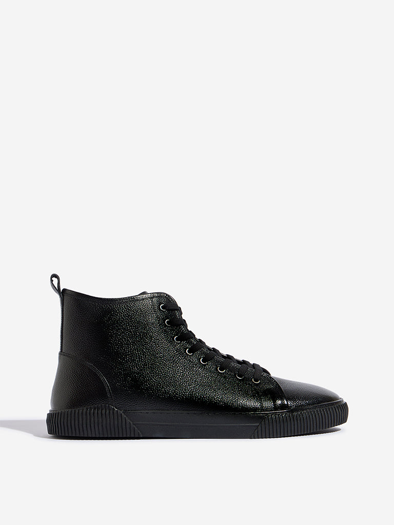 SOLEPLAY Black Lace-Up High-Top Boots