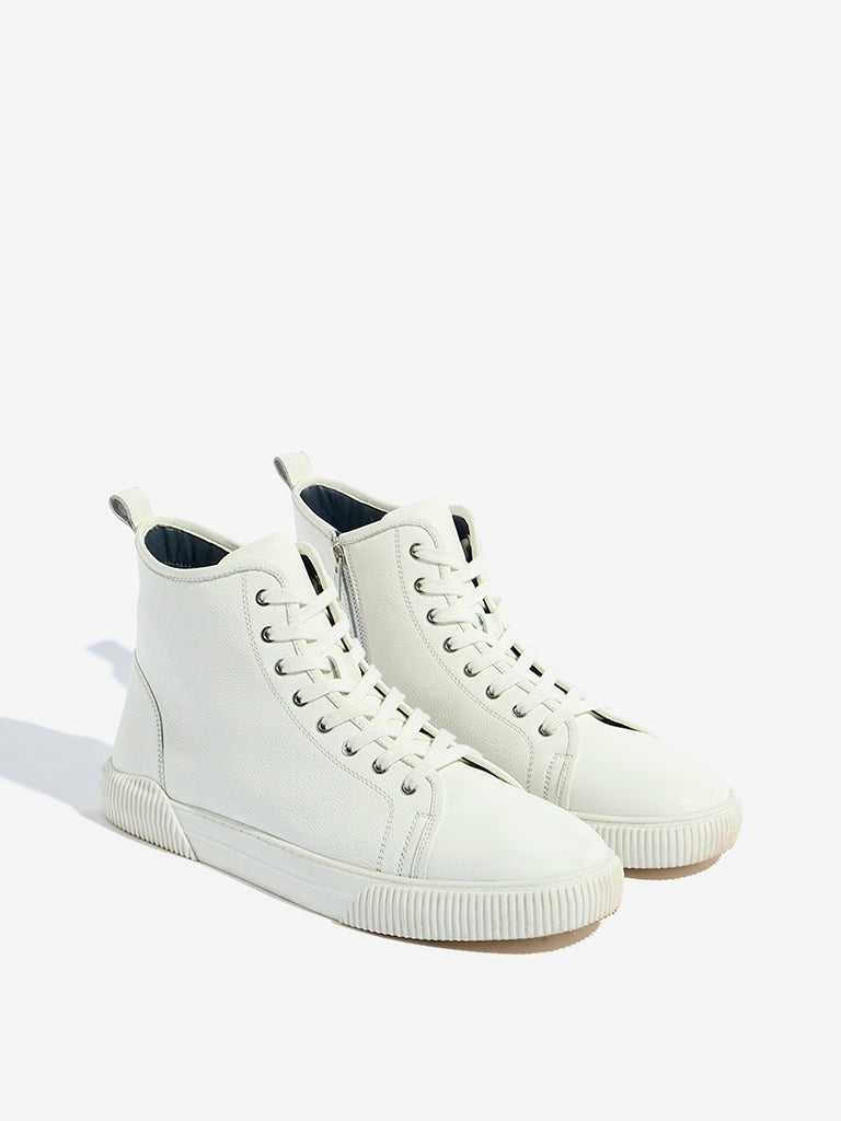 SOLEPLAY White Lace Up High-Top Boots