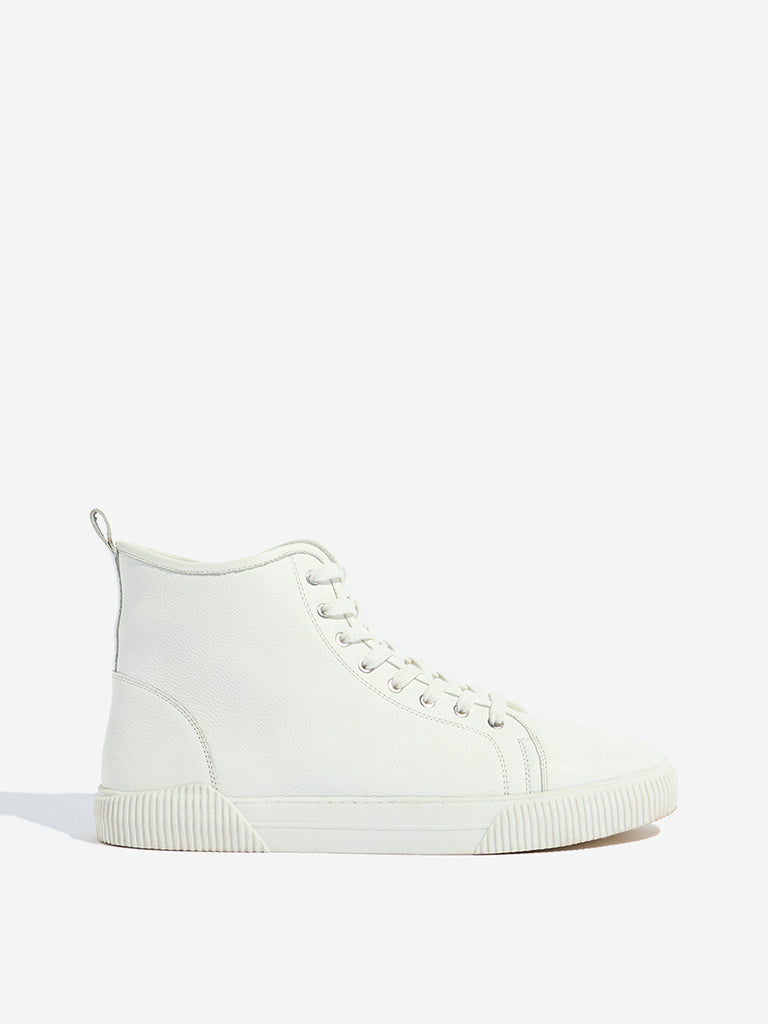 SOLEPLAY White Lace Up High-Top Boots