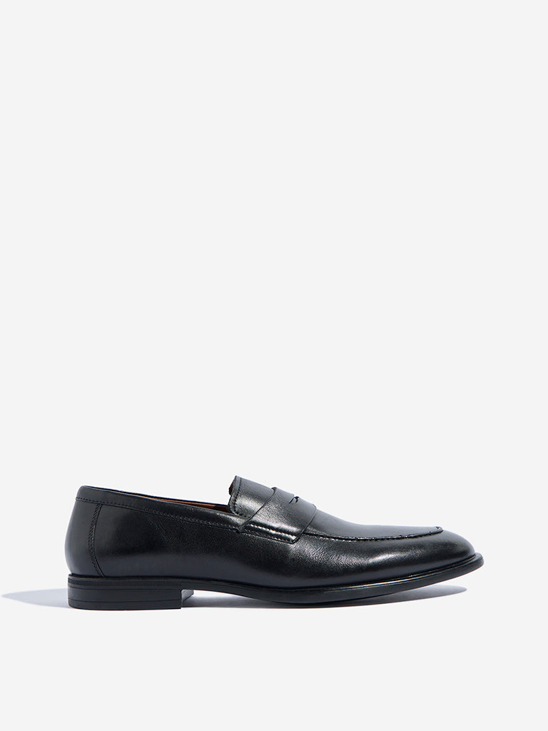 SOLEPLAY Black Formal Leather Penny Loafers