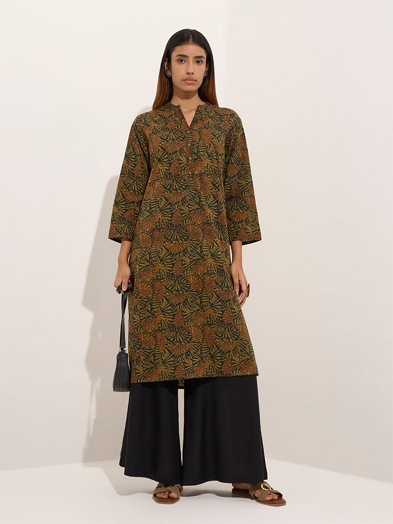 Utsa Multicolour Printed Straight Cotton Kurta