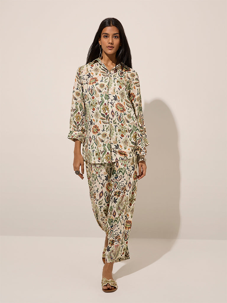 Utsa Multicolour Floral Printed Palazzos