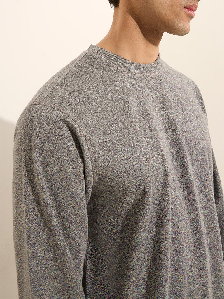 WES Lounge Grey Relaxed-Fit Cotton T-Shirt