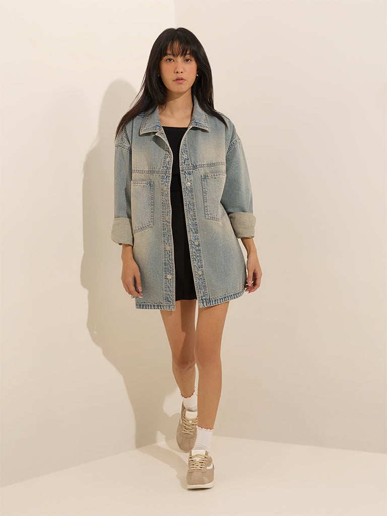 Nuon Blue Faded Denim Jacket