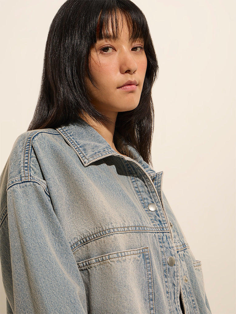 Nuon Blue Faded Denim Jacket