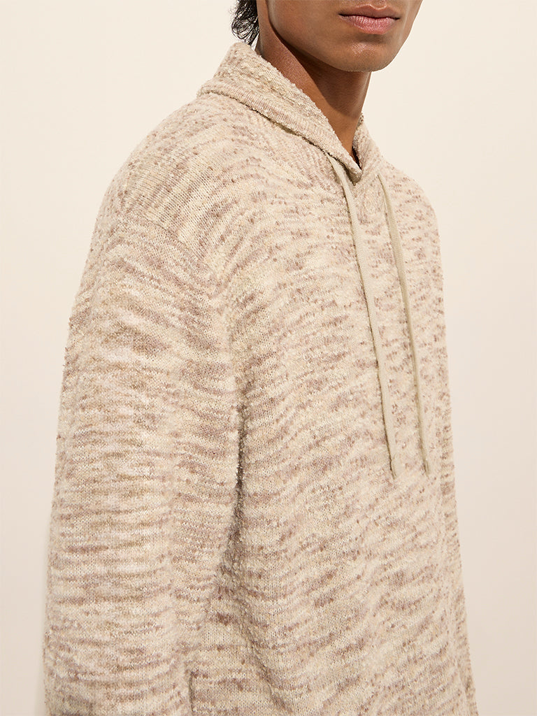 ETA Beige Textured Relaxed-Fit Sweater