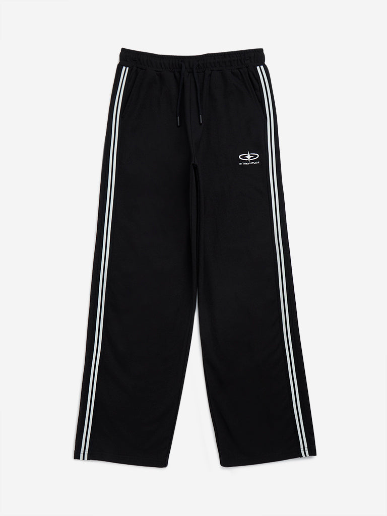 Y&F Kids Black Mid-Rise Cotton Track Pants