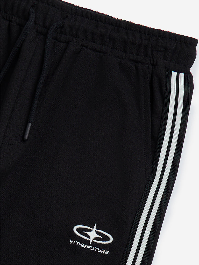 Y&F Kids Black Mid-Rise Cotton Track Pants