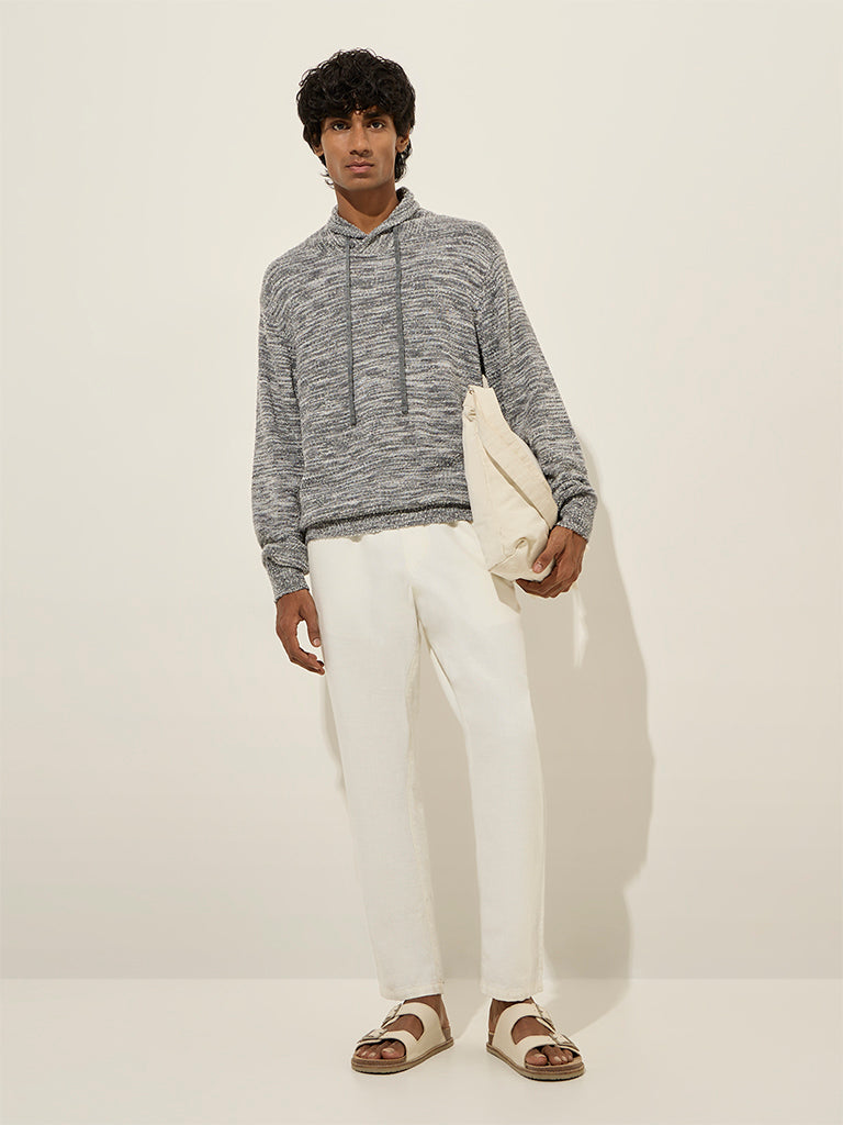 ETA Grey Textured Relaxed-Fit Sweater