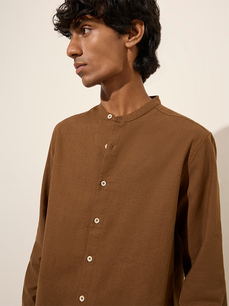 ETA Brown Resort-Fit Cotton Shirt