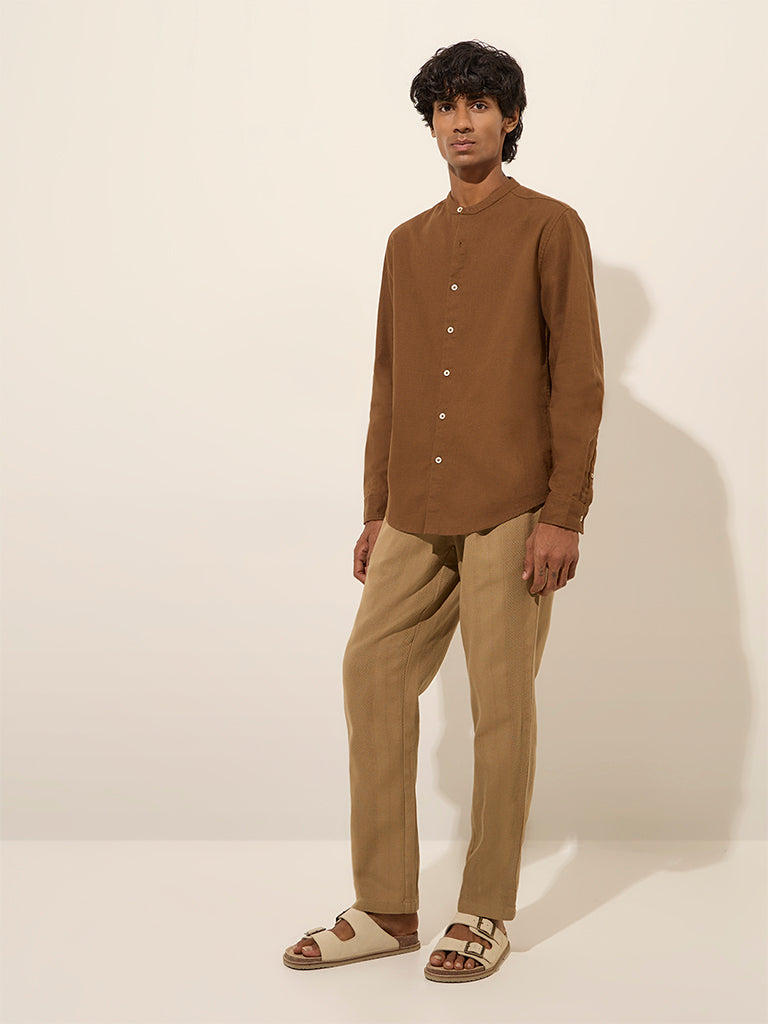 ETA Brown Resort-Fit Cotton Shirt