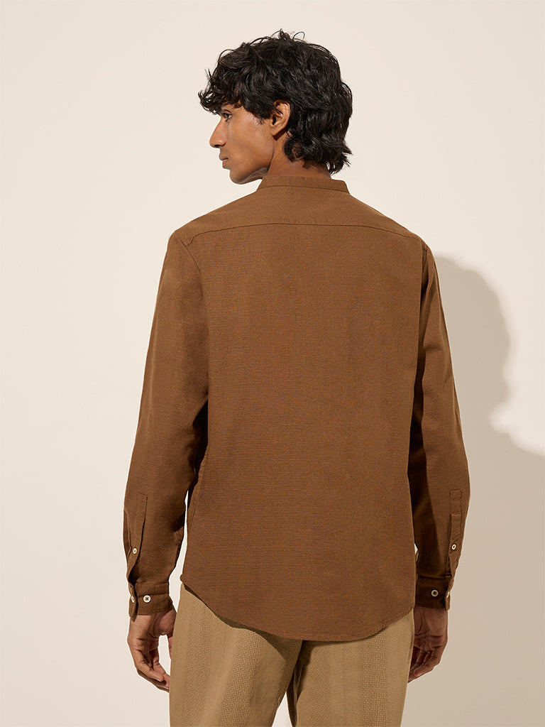 ETA Brown Resort-Fit Cotton Shirt