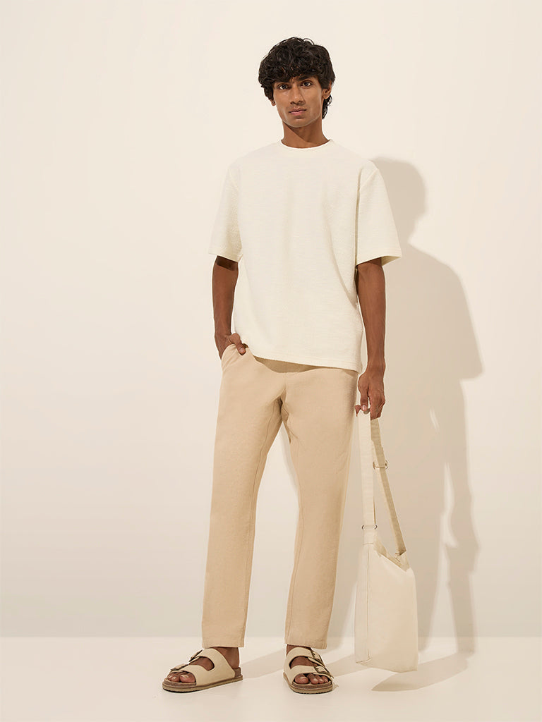 ETA Off-White Textured Relaxed-Fit T-Shirt