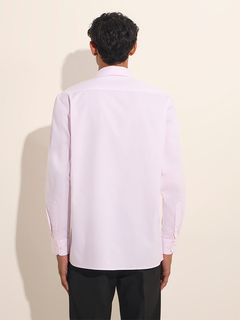 WES Formals Light Pink Relaxed-Fit Cotton Shirt