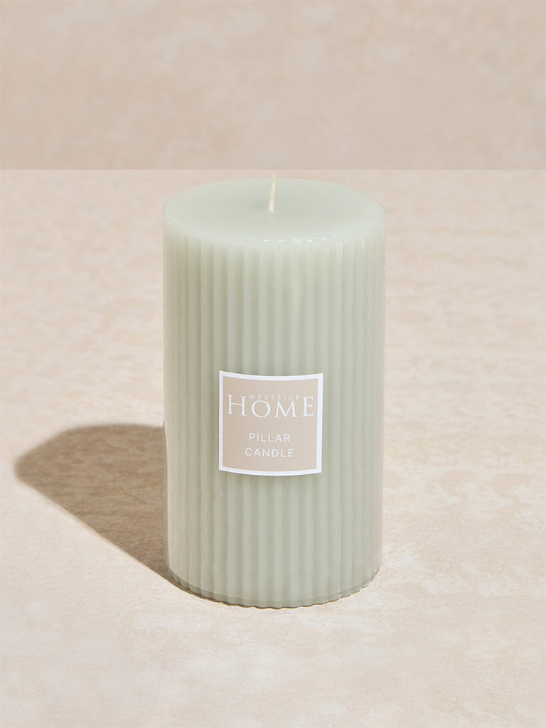 Westside Home Mint Ribbed Textured Pillar Candle