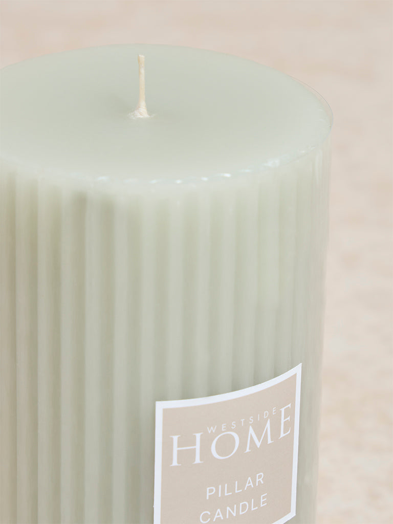 Westside Home Mint Ribbed Textured Pillar Candle