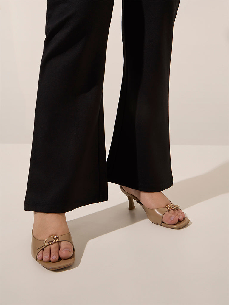 Gia Black Mid-Rise Bootcut Trousers