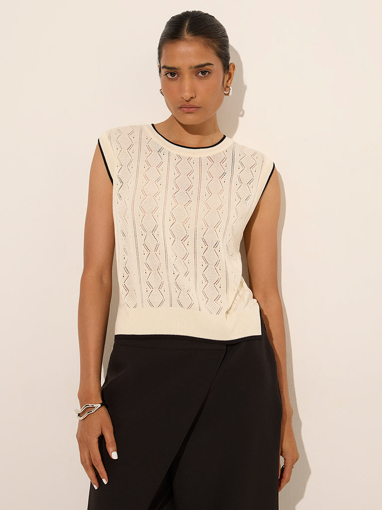 Wardrobe Off-White Knitted Top