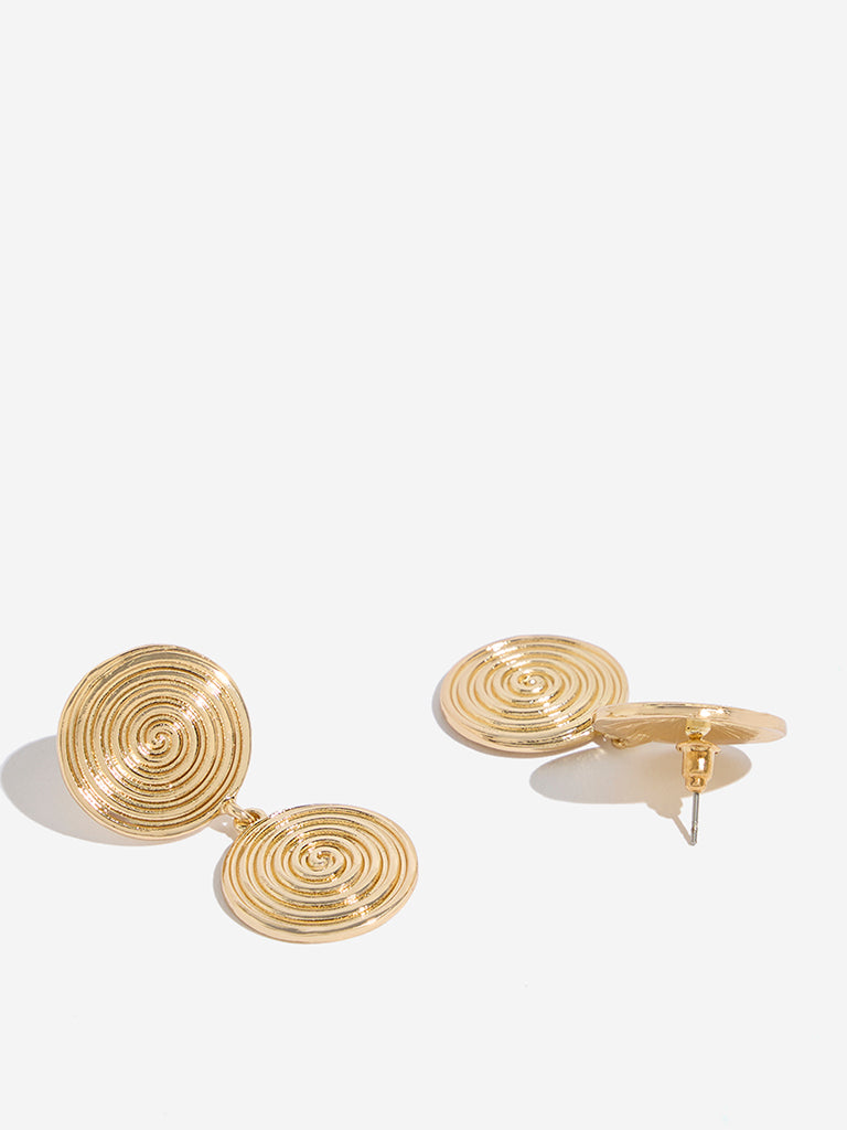 Westside Accessories Gold Spiral Dangler Earrings