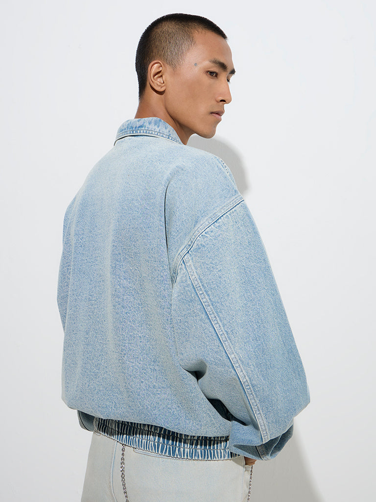 Nuon Light Blue Relaxed-Fit Denim Jacket