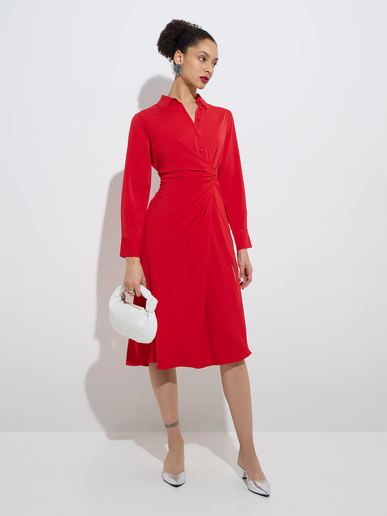 Wardrobe Red Wrap Dress