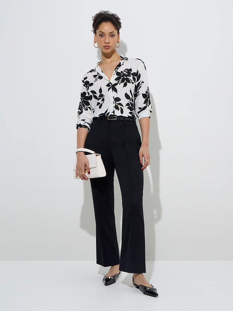 Wardrobe Off-White Floral Printed Shirt