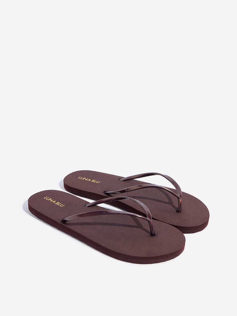 LUNA BLU Brown Minimalistic Flip-Flop