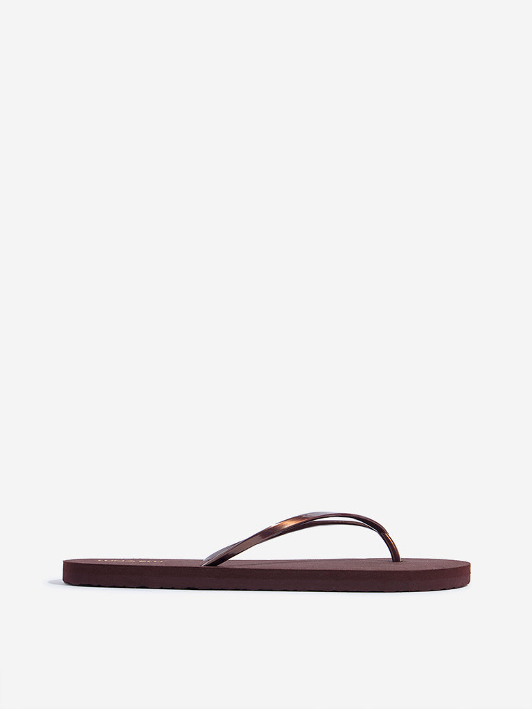 LUNA BLU Brown Minimalistic Flip-Flop