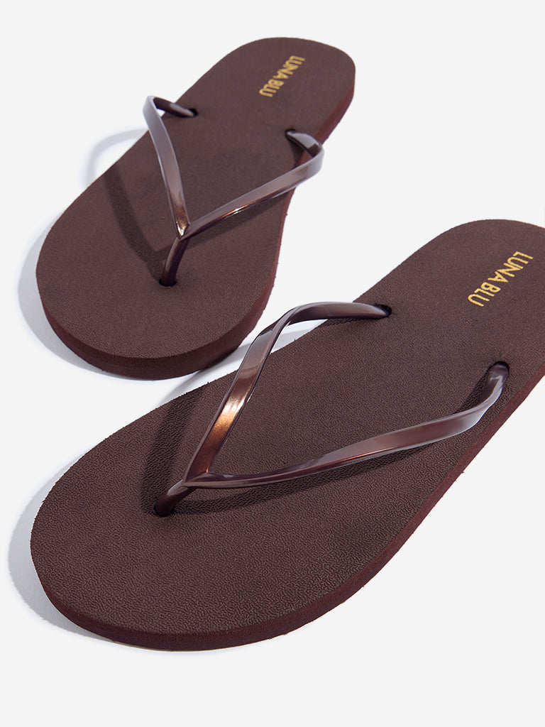 LUNA BLU Brown Minimalistic Flip-Flop