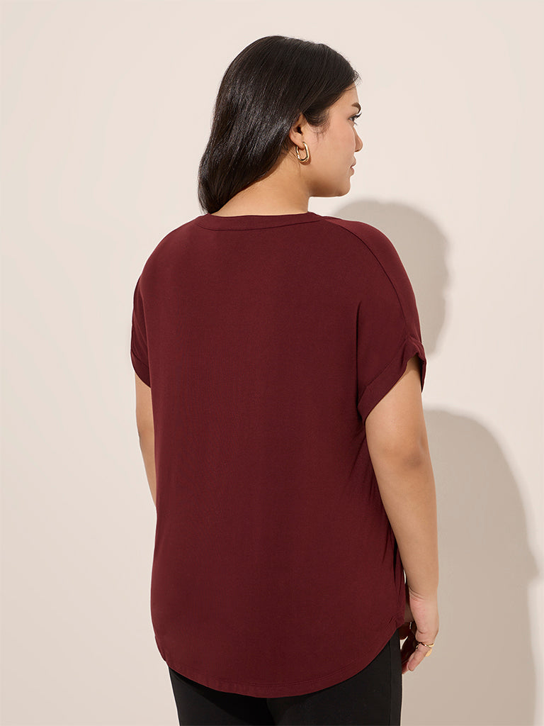 Gia Maroon Solid Top